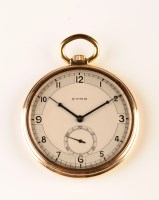 Lot 735 - Cyma: a 9ct. gold cased gentleman's open face...