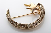 Lot 781 - A late Victorian diamond crescent brooch,...