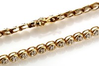 Lot 799 - A diamond link bracelet, each of the fifty...