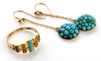 Lot 805 - Two near matching 19th Century turquoise drop...