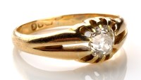 Lot 887 - A single stone gentleman's diamond ring, the...