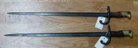 Lot 916 - Two 1874 pattern French bayonets for a Gras...