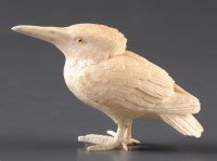 Lot 954 - A European carved ivory Kingfisher,...