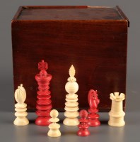 Lot 962 - A late 19th Century ivory chess set, turned...