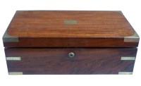 Lot 978 - A 19th Century mahogany writing box with brass...