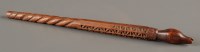 Lot 985 - A 19th Century carved wood knitting stick,...