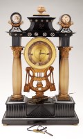 Lot 1024 - An Austrian portico mantel clock, with...