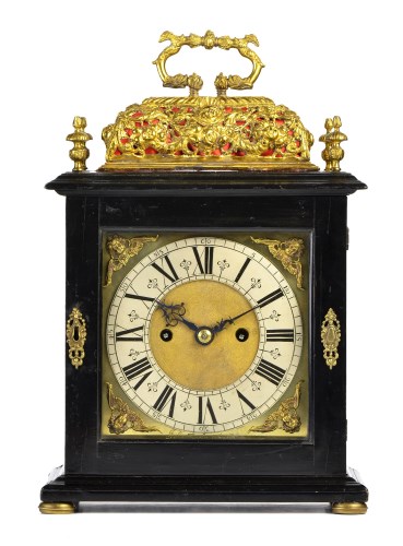 Lot 1026 - A late 17th Century basket-top bracket clock,...