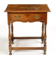 Lot 1035 - An 18th Century rectangular oak lowboy with...