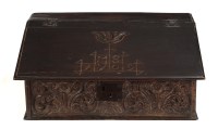 Lot 1046 - An early 18th Century oak bible box, with...