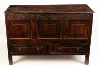 Lot 1049 - An early 18th Century rectangular oak mule...