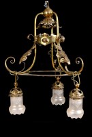 Lot 1052 - A late 19th Century art nouveau chandelier,...