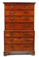 Lot 1069 - A George III mahogany tallboy with dentil...