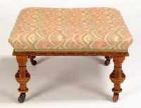 Lot 1089 - A Victorian walnut square-shaped stool, by...