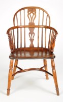 Lot 1091 - A 19th Century yew wood Windsor chair with...