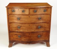 Lot 1093 - A George III mahogany serpentine front chest...