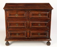 Lot 1100 - An early 18th Century Jacobean oak chest of...