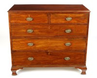 Lot 1102 - A George III mahogany secretaire chest of two...