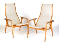 Lot 1105 - Yngve Ekström for Swedese: a pair of teak...