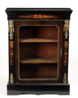 Lot 1108 - A Victorian ebonised pedestal cabinet, the...