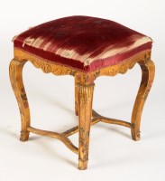 Lot 1126 - A Continental square-shaped gilt painted stool,...