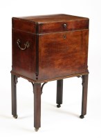 Lot 1150 - A George III rectangular mahogany cellarette,...