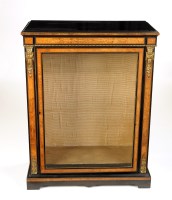 Lot 1160 - A Victorian ebonised burr walnut pedestal...