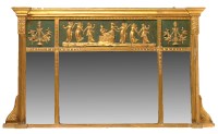 Lot 1164 - A 19th Century overmantel gilt frame mirror,...