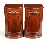 Lot 1183 - A pair of Victorian mahogany bedside cupboards,...