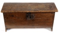 Lot 1195 - A small early 18th Century oak coffer with...