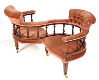 Lot 1196 - A reproduction mahogany framed love seat, with...