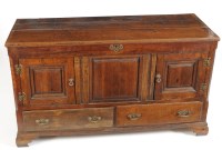 Lot 1200 - A Georgian oak mule chest now converted to a...