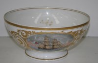 Lot 272 - A Danish white glass punch bowl, mid 19th...