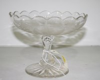 Lot 278 - A pair of glass compotes, the scalloped edged...