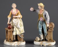 Lot 316 - A pair of Dresden figures of an Inn keeper and...