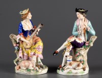 Lot 318 - A pair of early 20th Century Dresden figures,...