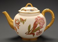 Lot 335 - Royal Worcester: a blush ground teapot,...