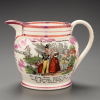 Lot 356 - A Sunderland pink lustre jug, by Scott & Sons,...