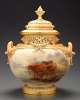 Lot 358 - Royal Worcester: a Bow vase and cover, shape...