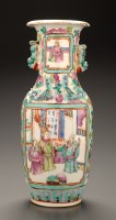 Lot 396 - A Canton enamel vase, 19th Century, painted...