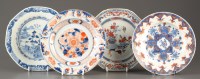Lot 406 - Four 18th Century export plates, one with blue...