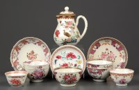 Lot 413 - A group of Famille Rose tea wares, comprising:...