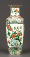 Lot 416 - A Famille Vert vase, typically decorated with...