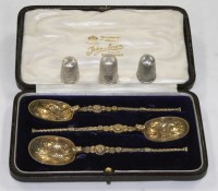 Lot 508 - A George V silver gilt coronation spoon set,...