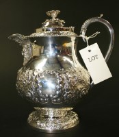 Lot 527 - A George IV hot water jug, by Hyam Hyams,...