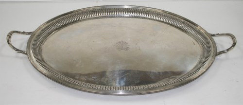 Lot 561 - An Edwardian two-handled tray, by J.A. Restall...