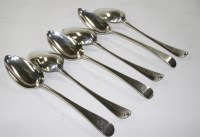 Lot 565 - Six George III table spoons, by Richard...