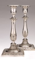 Lot 572 - A pair of George V candlesticks, by Ackroyd...
