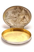 Lot 603 - A 19th Century white metal and mother-of-pearl...