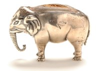 Lot 609 - An Edwardian silver elephant pattern pin...